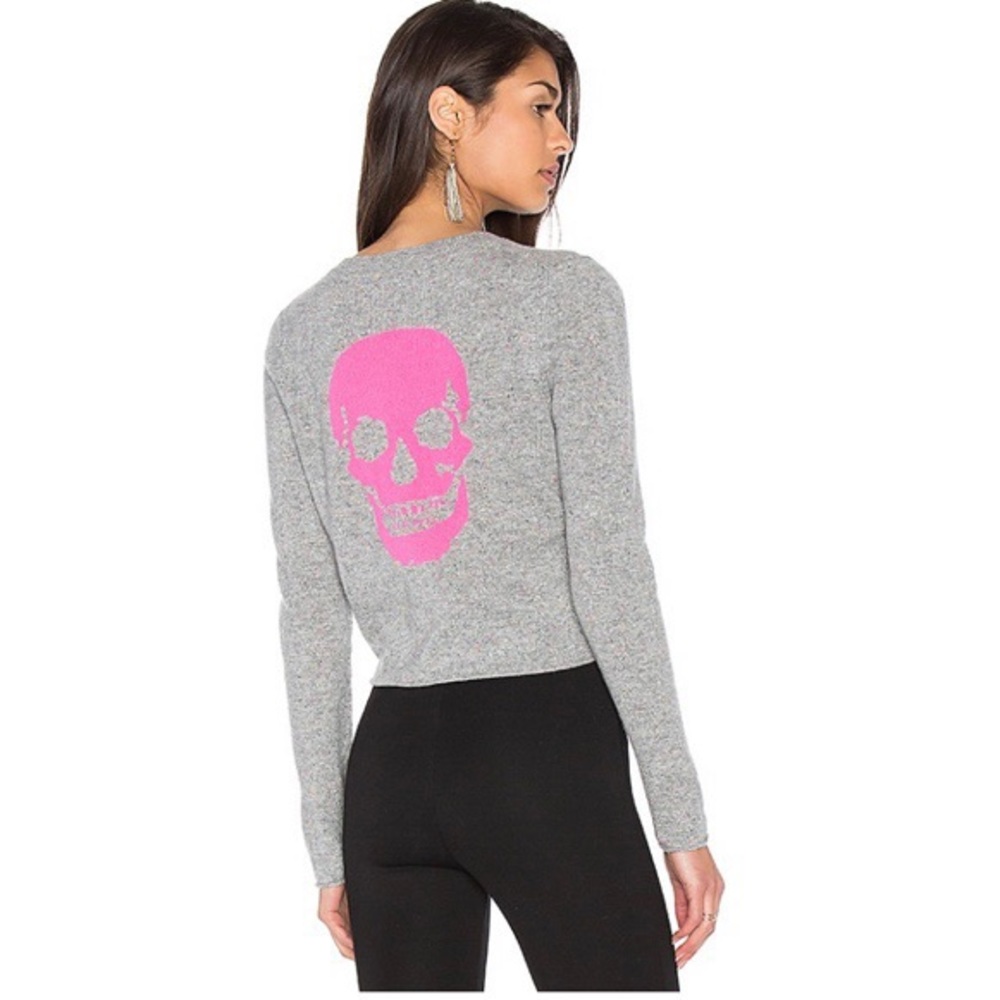 Skull Cashmere Sweater Crop Top